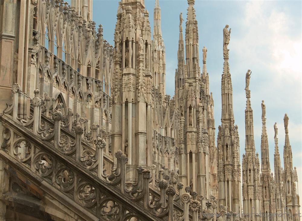 Milan (Italy) - Pinnacles on the roof of the Duomo